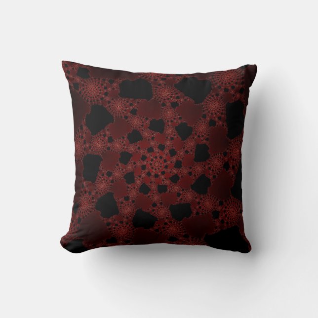 Custom Spiderweb Fractal Throw Pillow (Front)