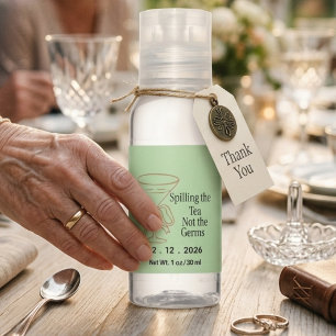 Custom Spilling the Tea Not the Germs BridalShower Hand Sanitizer
