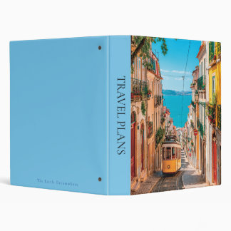 Custom Spine Lisbon Tram TravelPlans 3 Ring Binder