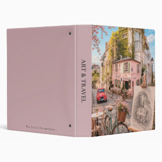 Custom Spine Paris Montmartre Cafe 3 Ring Binder