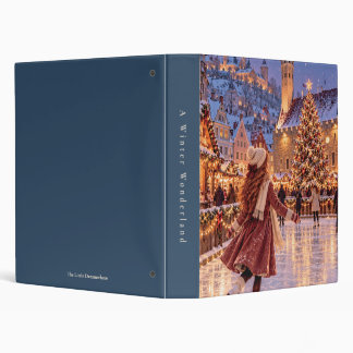 Custom Spine Tallinn Christmas Skating 3 Ring Binder