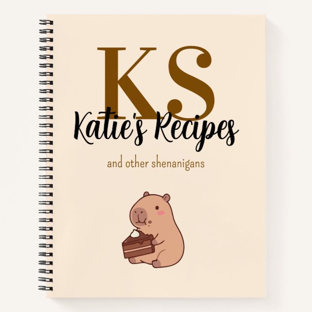 Custom Spiral Journal Notebook | Recipe Book (Front)
