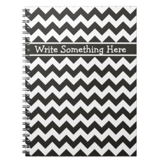Custom Spiral Notebook Black and White Chevrons