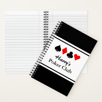 Custom Spiral Notebook For Poker Club by iprint at Zazzle