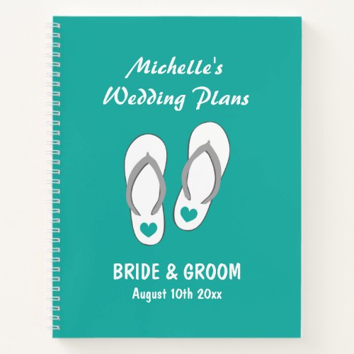 Custom Spiral Notebook for tropical wedding plans