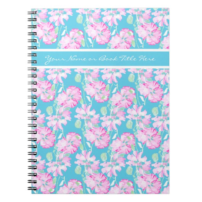 Custom Spiral Notebook or Journal, Pink Roses (Front)