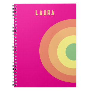 custom Spiral Notebook target rainbow pink, peach
