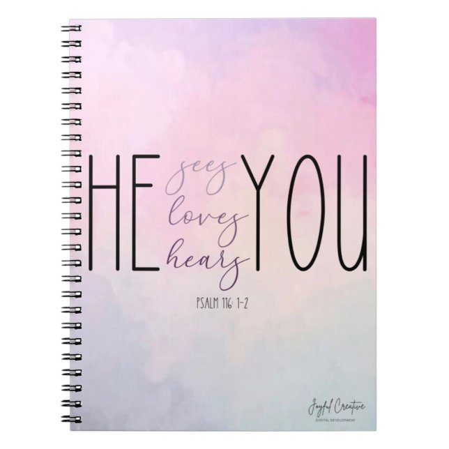 Custom Spiral Notebook with Christian Theme (Front)