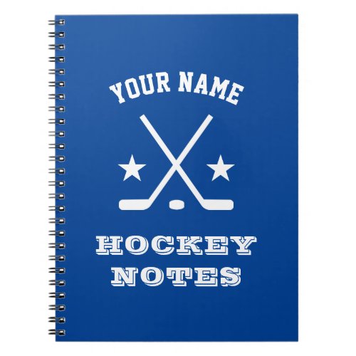 Custom spiral planner for ice hockey player coach notebook