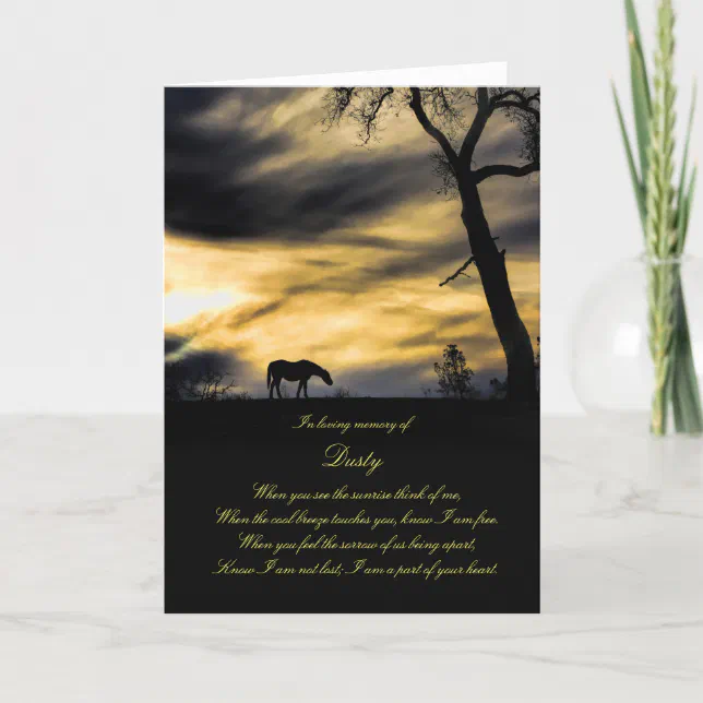 Custom Spiritual Horse Sympathy Card | Zazzle