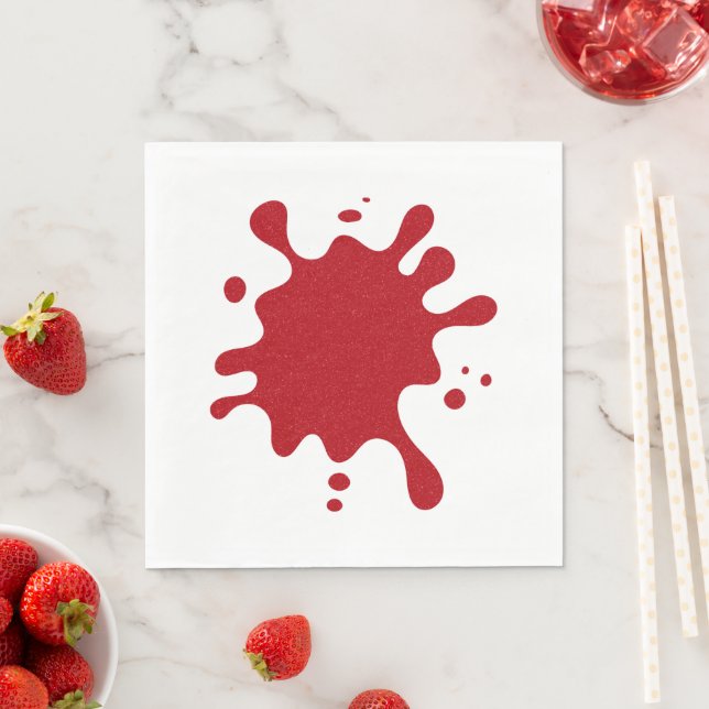 Custom Splatter Design Tomato Red Paper Napkin (Insitu)