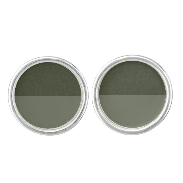 Custom Split Moss Green Cufflinks – Modern Texture (Front)