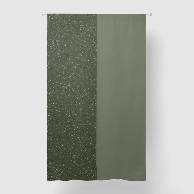 Custom Split Moss Green Curtain – Matte & Speckled (Front)