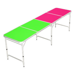 Custom Split Neon Pong Table – Green & Pink