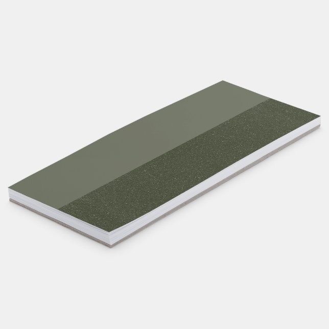 Custom Split Texture Moss Green Magnetic Notepad (Angled)