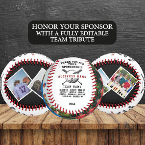 Custom Sponsor Thank You Gift with Team Photos Baseball