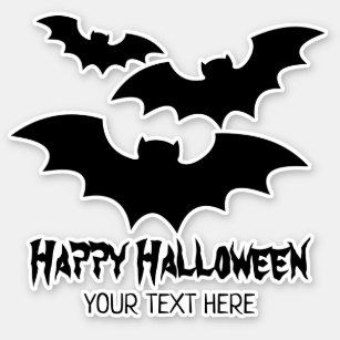Custom spooky Halloween black bats vinyl cut-out Sticker