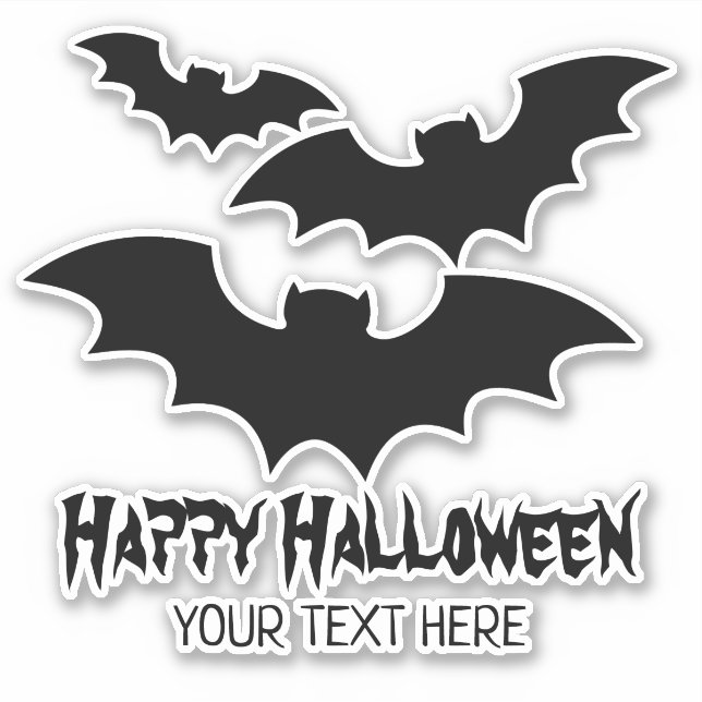 Custom spooky Halloween black bats vinyl cut-out Sticker (Front)