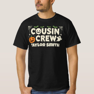 Custom Spooky Halloween Pumpkin Cousin Crew T-Shirt