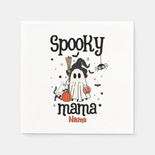 Custom Spooky Mama Halloween – Ghost, Cat, Pumpkin Napkins