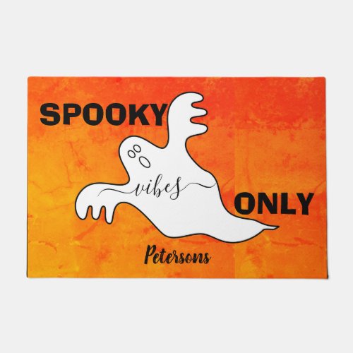 Custom SPOOKY VIBES ONLY Ghost Halloween Welcome Doormat