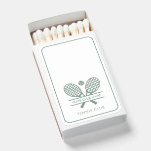 Custom Sport Club Name Tennis Team Sage Green Matchboxes