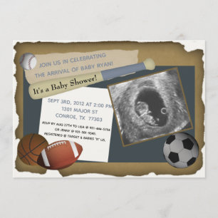 Custom Sports Baby Shower/Birthday Invitation