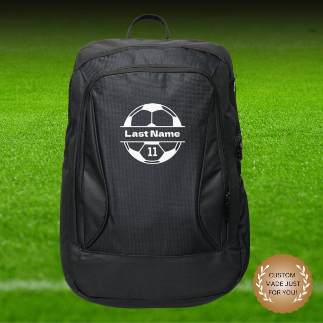 Custom Sports Backpacks - Soccer Ball with Name (Soccer Team Uniform Backpack)