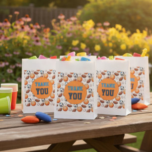Custom Sports Balls Birthday Thank You Favor Bags