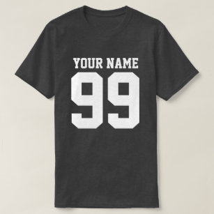 Custom Sports Baseball Soccer Front Name Number T-Shirt