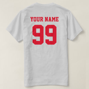 Custom Sports Baseball Team Front Back Name Number T-Shirt