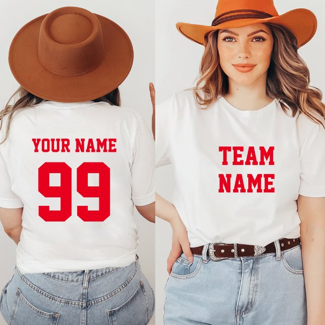 Custom Sports Baseball Team Front Back Name Number T-Shirt (Creator Uploaded)