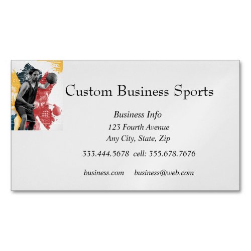 Custom Sports Basketball Coach Store  Business Card Magnet