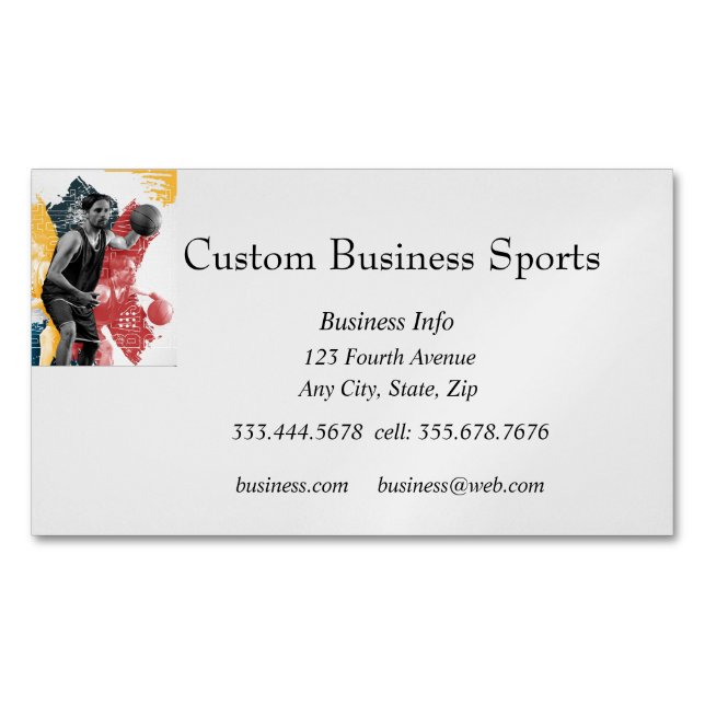 Custom Sports Basketball Coach Store  Business Card Magnet (Front)