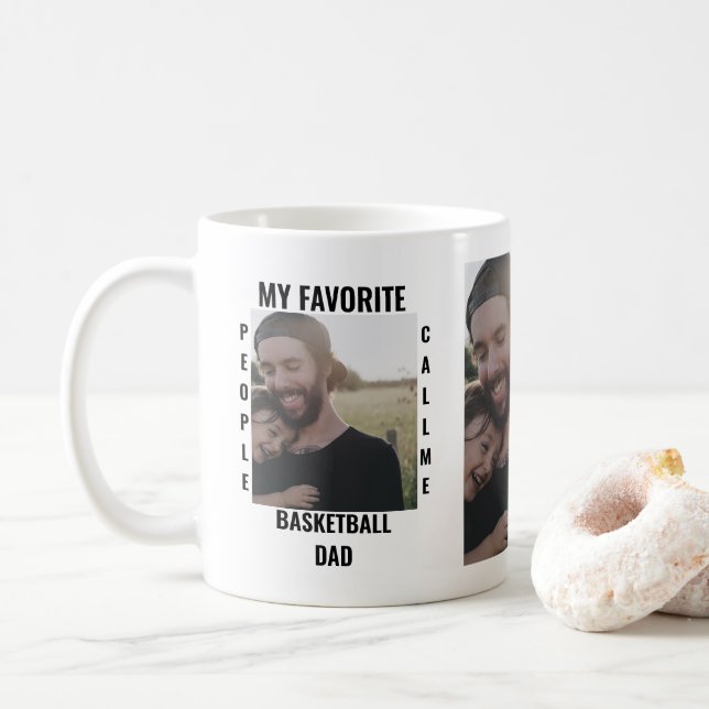 Custom Sports dad Sports mom photo template Coffee Mug (With Donut)