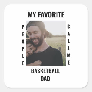 Custom Sports dad Sports mom photo template Square Sticker