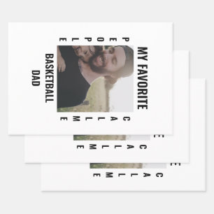 Custom Sports dad Sports mom photo template Wrapping Paper Sheets