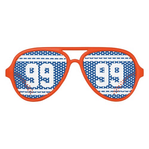 Custom sports fan football jersey number funny aviator sunglasses