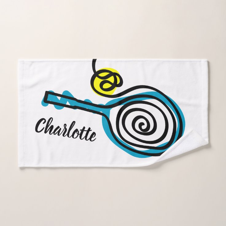 Custom sports hand towel gift for tennis players Zazzle