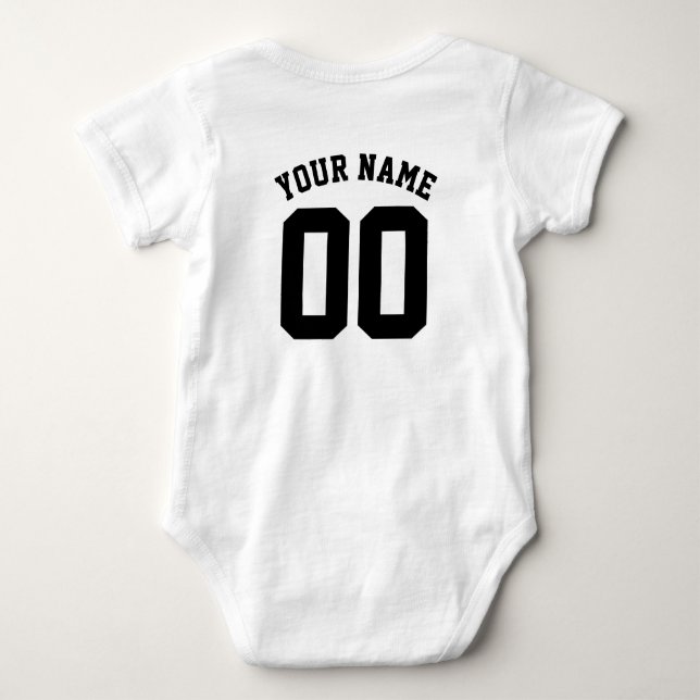 Custom Sports Jersey Baby Bodysuit (Back)