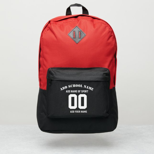 Custom Sports Jersey Backpack – Name & Number (Front)