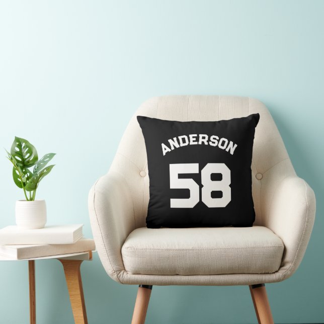 Custom Sports Jersey  Name & Number  Throw Pillow (Chair)