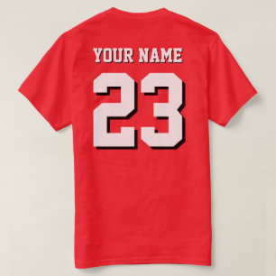 Custom Sports Jersey T-Shirt - Name and Number