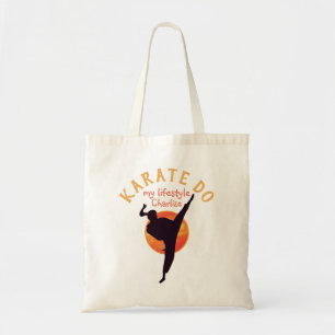 Custom Sports Kick Silhouette Martial Arts Karate Tote Bag