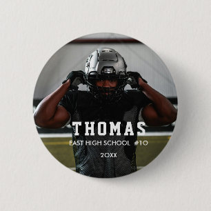 Custom Sports Modern Minimalist Photo Button