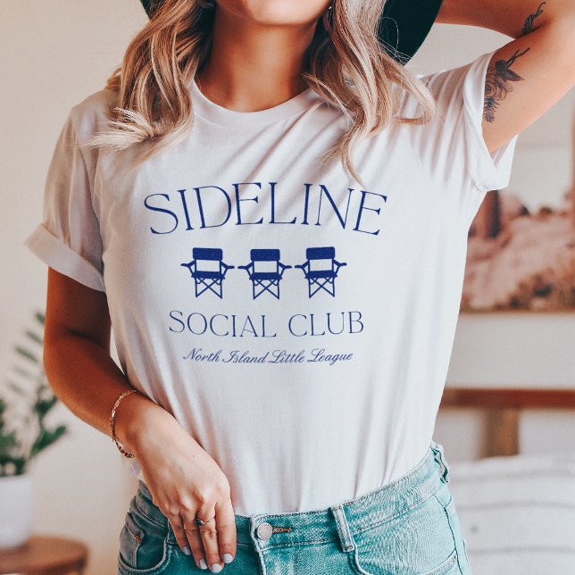 Custom Sports Mom Sideline Social Club T-Shirt (Creator Uploaded)