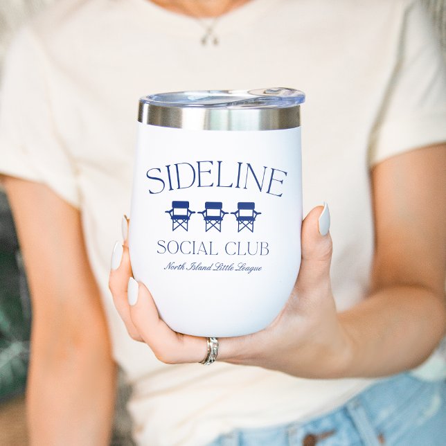 Custom Sports Mom Sideline Social Club Thermal Wine Tumbler (Creator Uploaded)