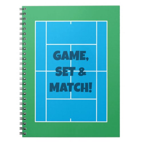 Custom sports notebook for tennis player