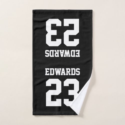 Custom Sports Numbered With Name Hand Towel