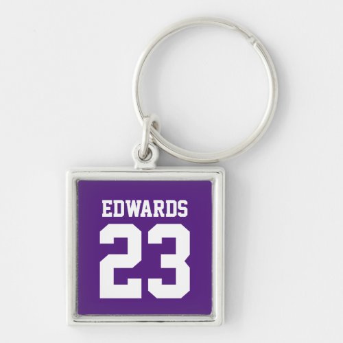 Custom Sports Numbered With Name Keychain